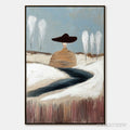 ARTOVITAS Solitude – Textured Figurative Painting of a Woman in a Winterscape - image 1