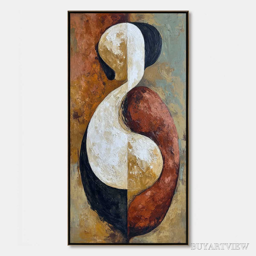 ARTOVITAS Unity – Textured Abstract Figurative Oil Painting of Embracing Forms - image 1