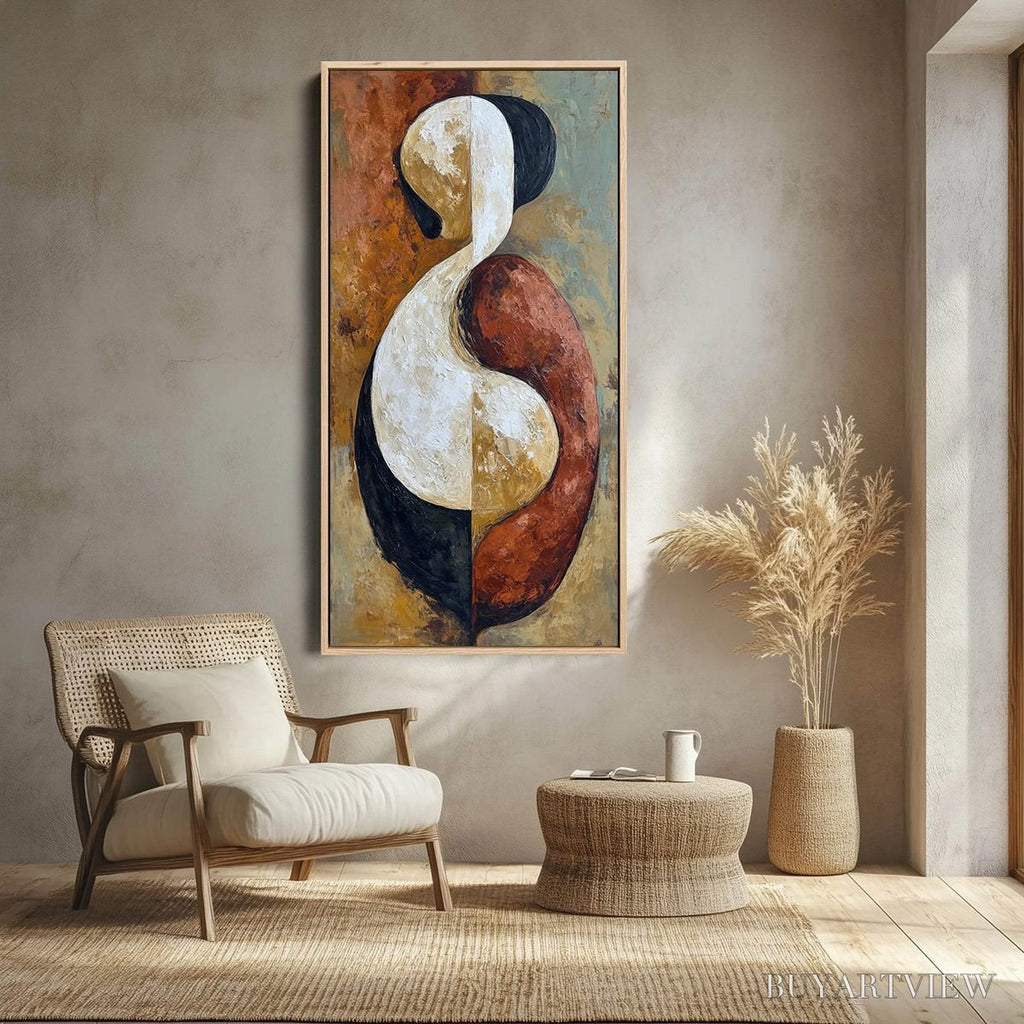 ARTOVITAS Unity – Textured Abstract Figurative Oil Painting of Embracing Forms - image 2