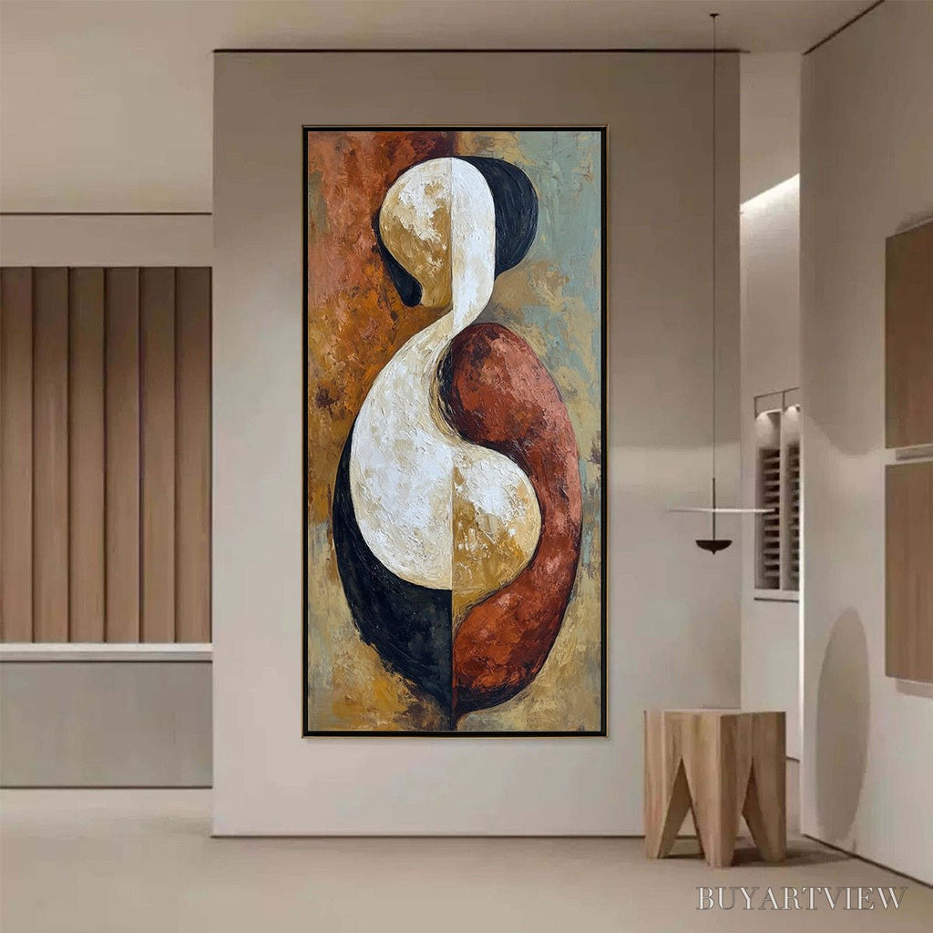 ARTOVITAS Unity – Textured Abstract Figurative Oil Painting of Embracing Forms - image 4