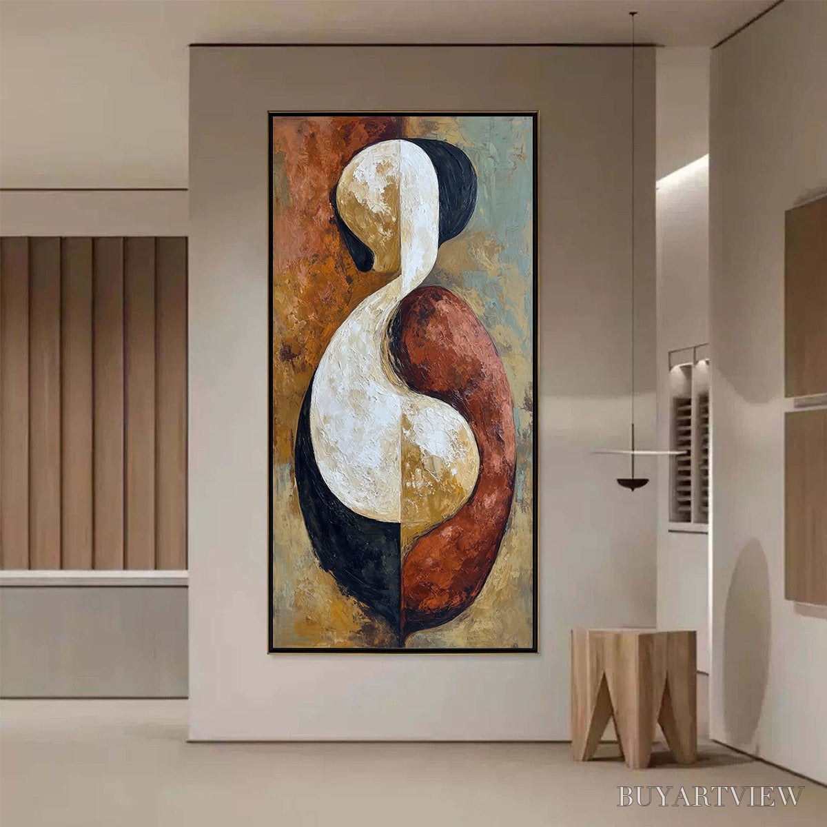 ARTOVITAS Unity – Textured Abstract Figurative Oil Painting of Embracing Forms - image 4
