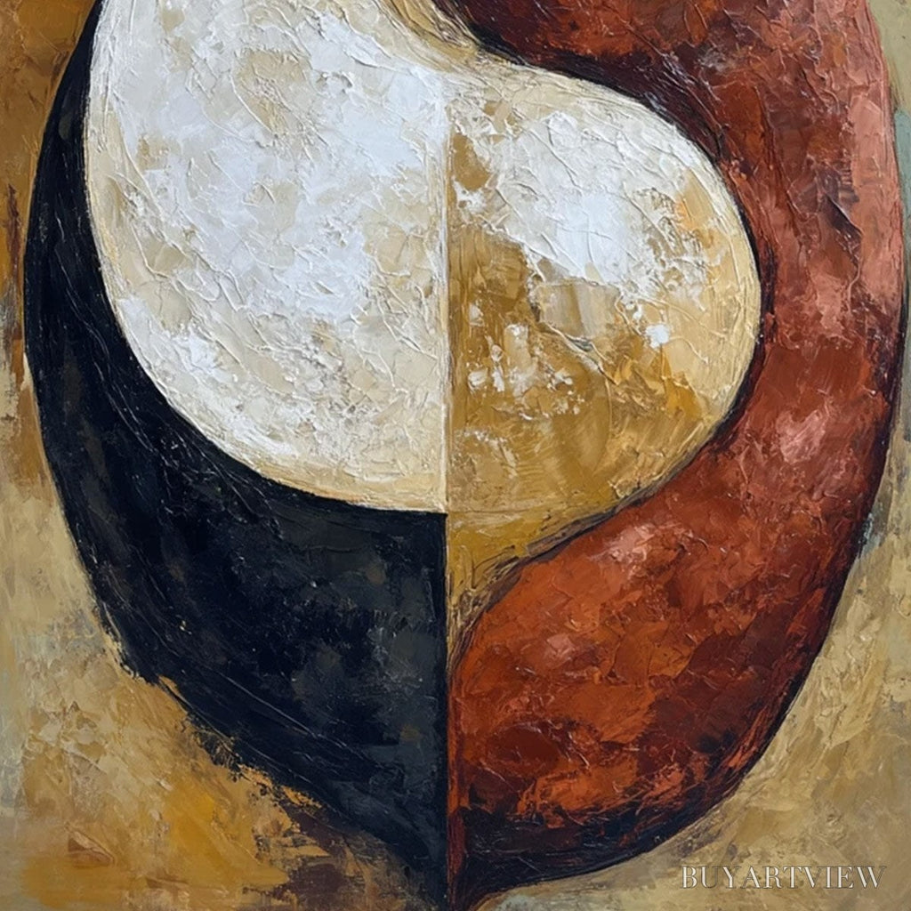 ARTOVITAS Unity – Textured Abstract Figurative Oil Painting of Embracing Forms - image 5