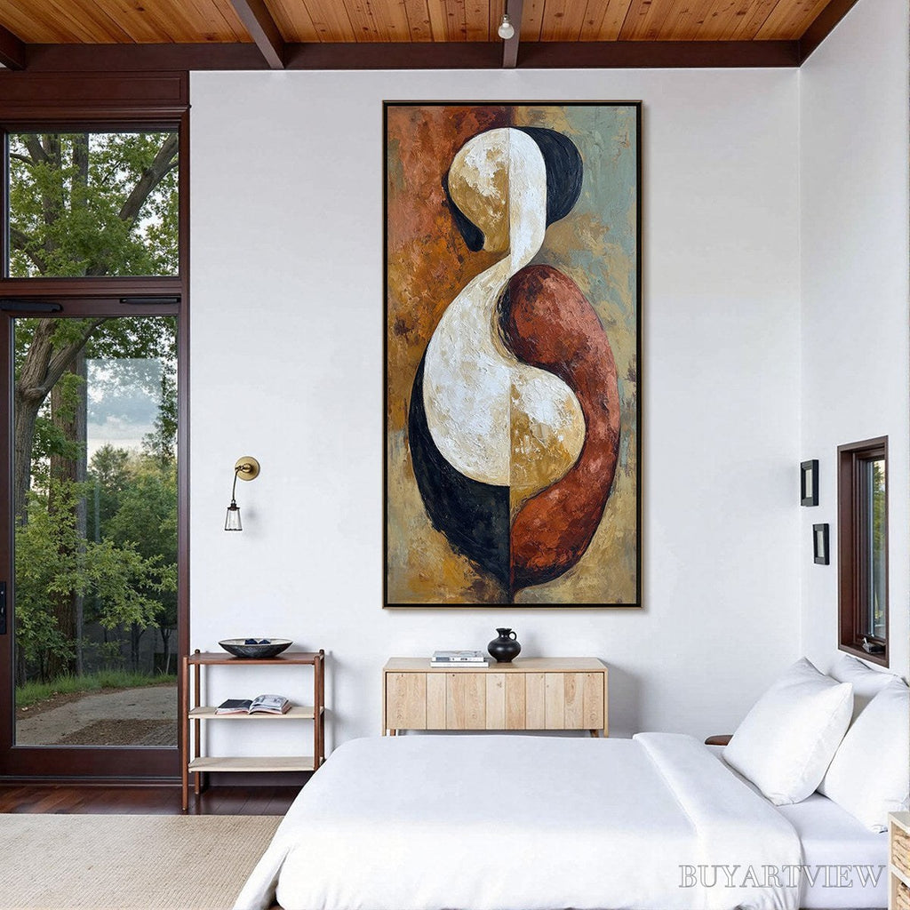 ARTOVITAS Unity – Textured Abstract Figurative Oil Painting of Embracing Forms - image 6