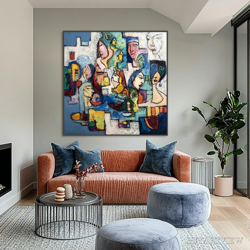 ARTOVITAS Conversations – Colorful Abstract Figurative People Painting - image 2