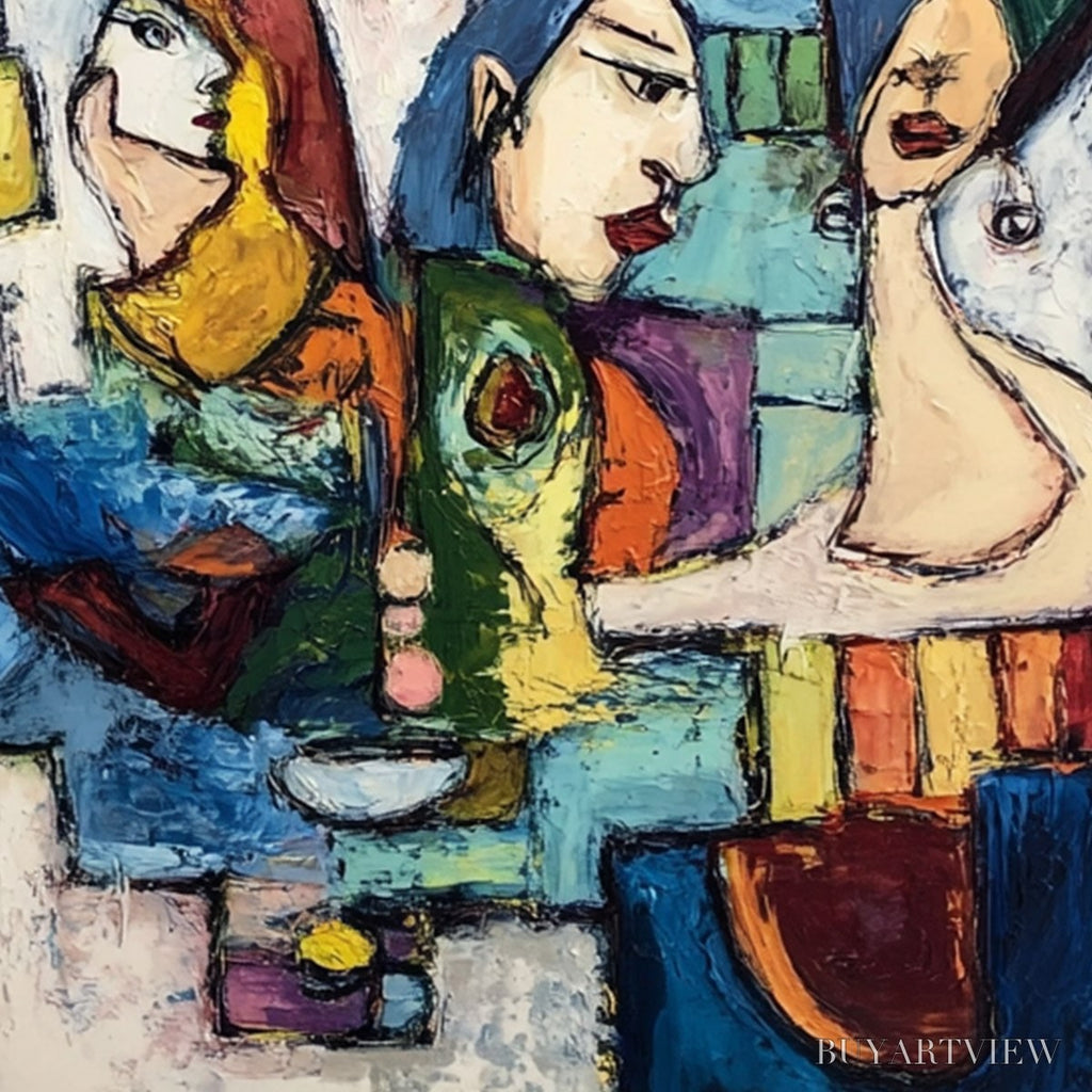 ARTOVITAS Conversations – Colorful Abstract Figurative People Painting - image 3