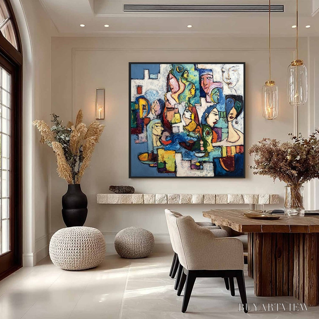 ARTOVITAS Conversations – Colorful Abstract Figurative People Painting - image 4