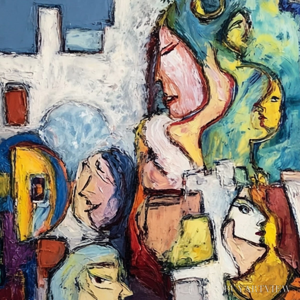 ARTOVITAS Conversations – Colorful Abstract Figurative People Painting - image 5