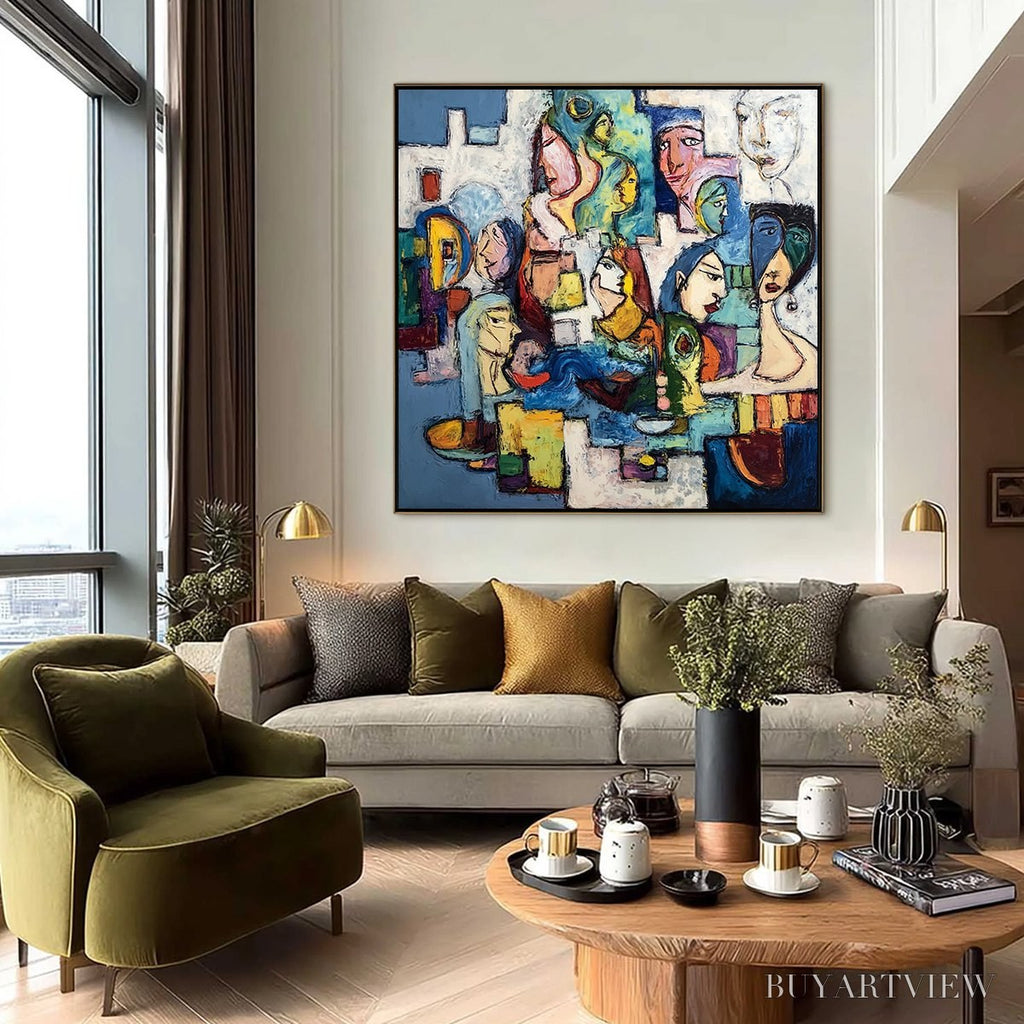 ARTOVITAS Conversations – Colorful Abstract Figurative People Painting - image 6