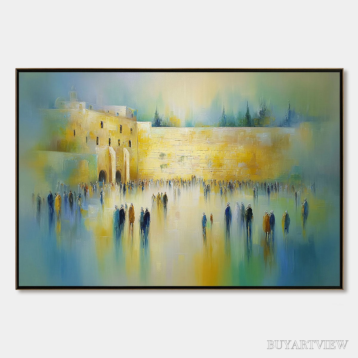 ARTOVITAS Echoes of Eternity – Abstract Figurative Cityscape Oil Painting - image 1