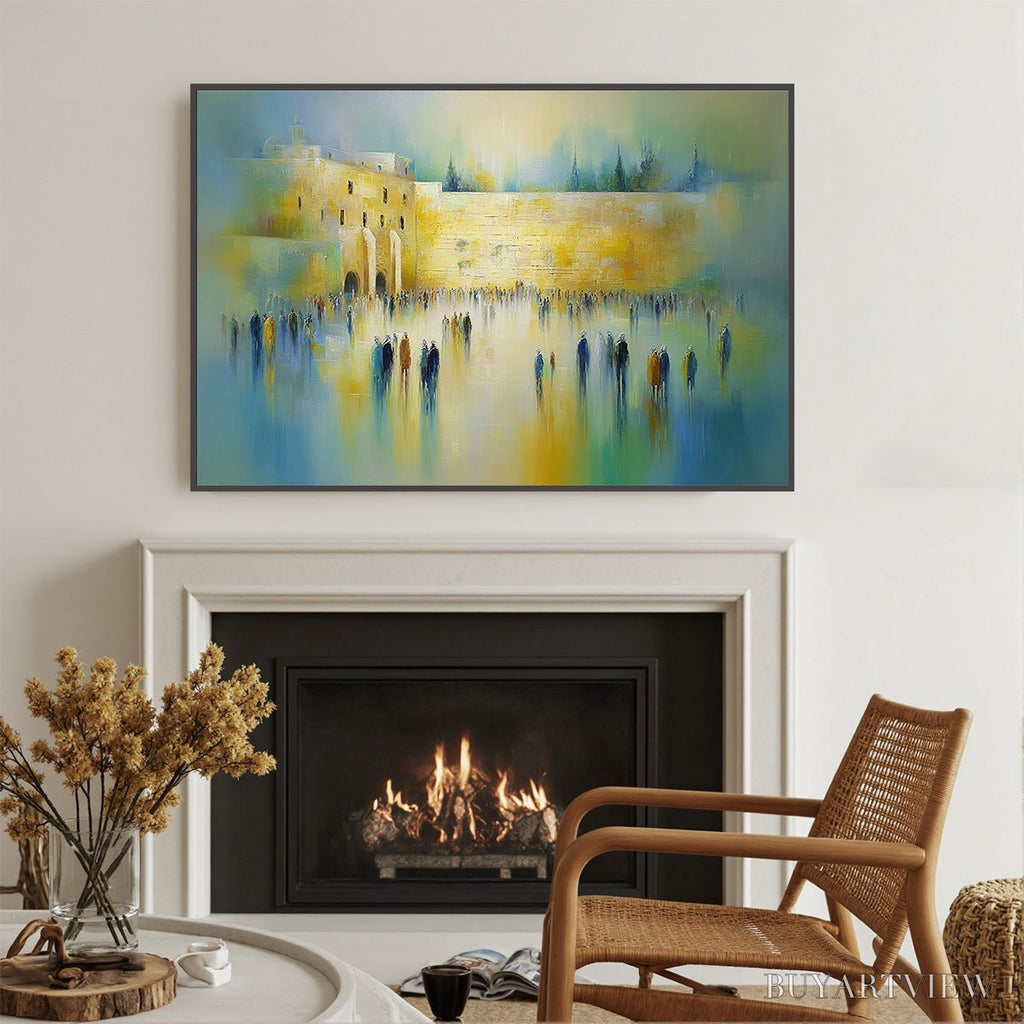 ARTOVITAS Echoes of Eternity – Abstract Figurative Cityscape Oil Painting - image 4