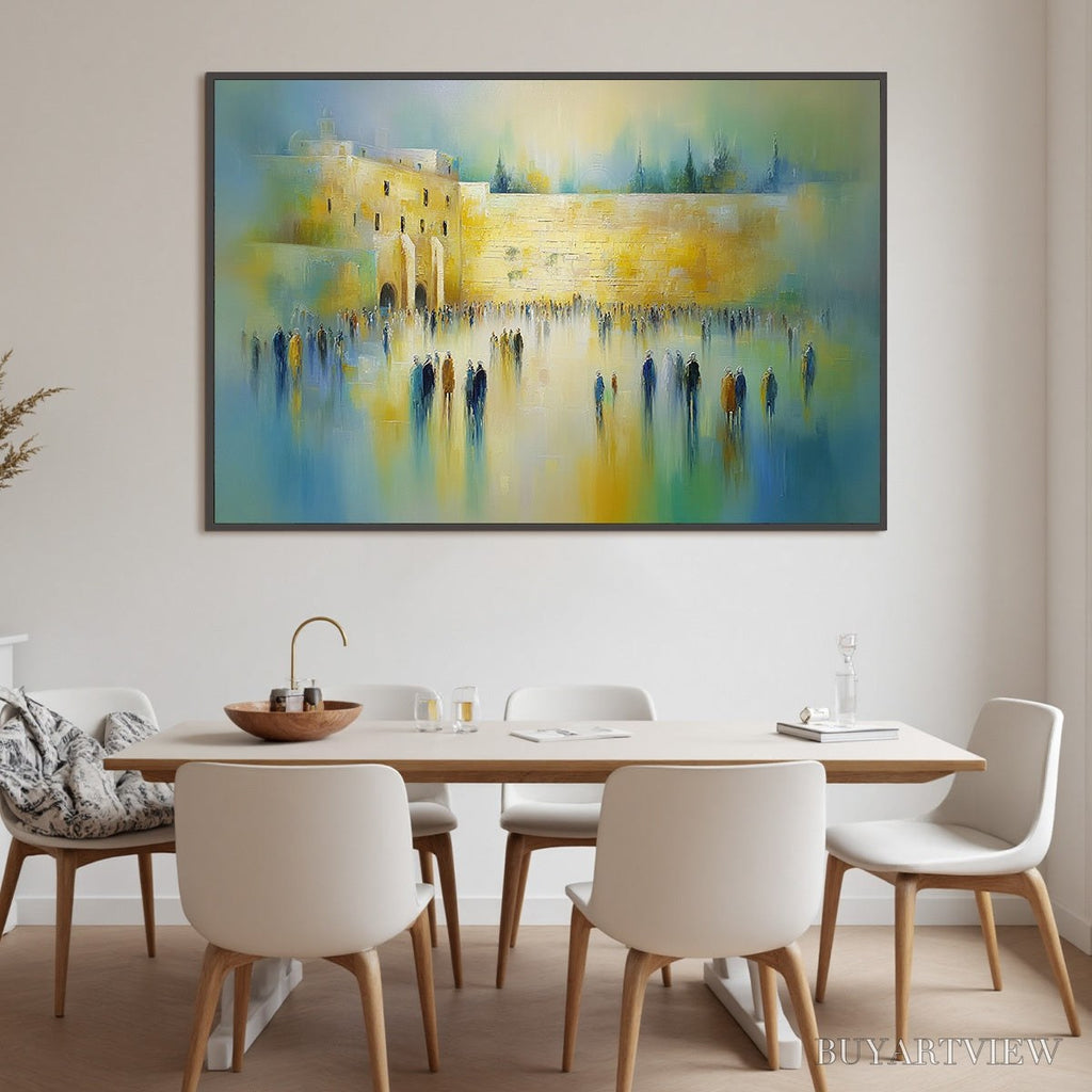 ARTOVITAS Echoes of Eternity – Abstract Figurative Cityscape Oil Painting - image 6