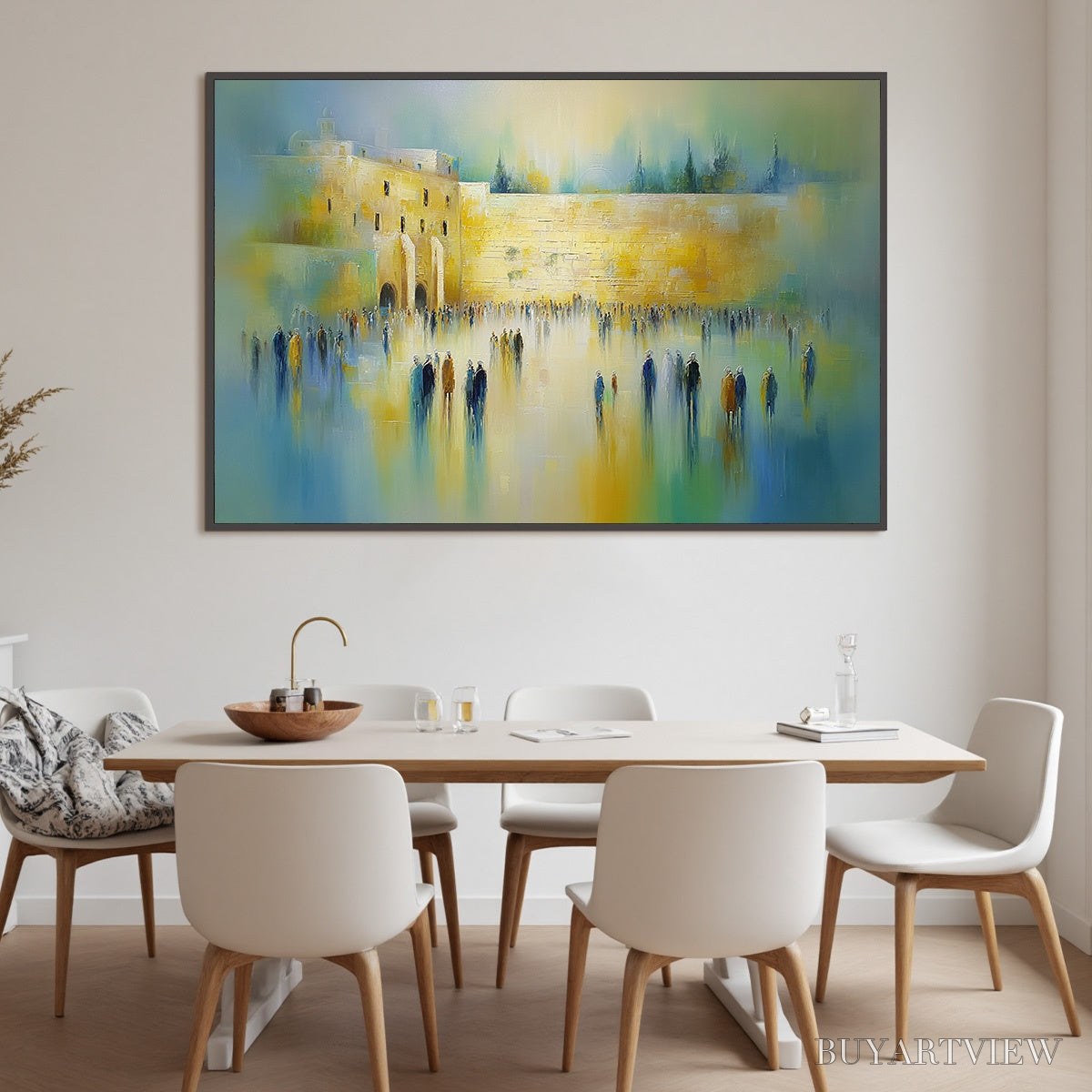 ARTOVITAS Echoes of Eternity – Abstract Figurative Cityscape Oil Painting - image 6