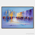 ARTOVITAS Convergence – Abstract Figurative Cityscape Palette Knife Painting - image 1