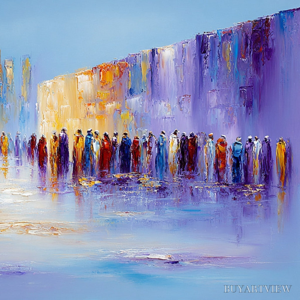 ARTOVITAS Convergence – Abstract Figurative Cityscape Palette Knife Painting - image 3