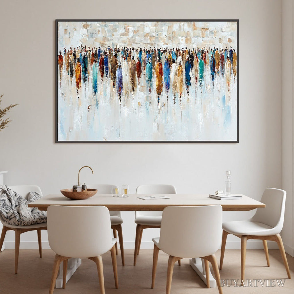 ARTOVITAS Convergence – Textured Abstract Figurative Crowd Painting - image 6
