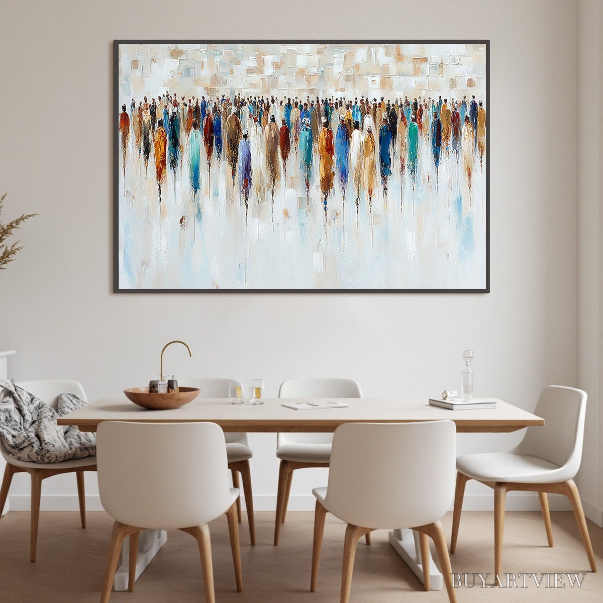 ARTOVITAS Convergence – Textured Abstract Figurative Crowd Painting - image 6