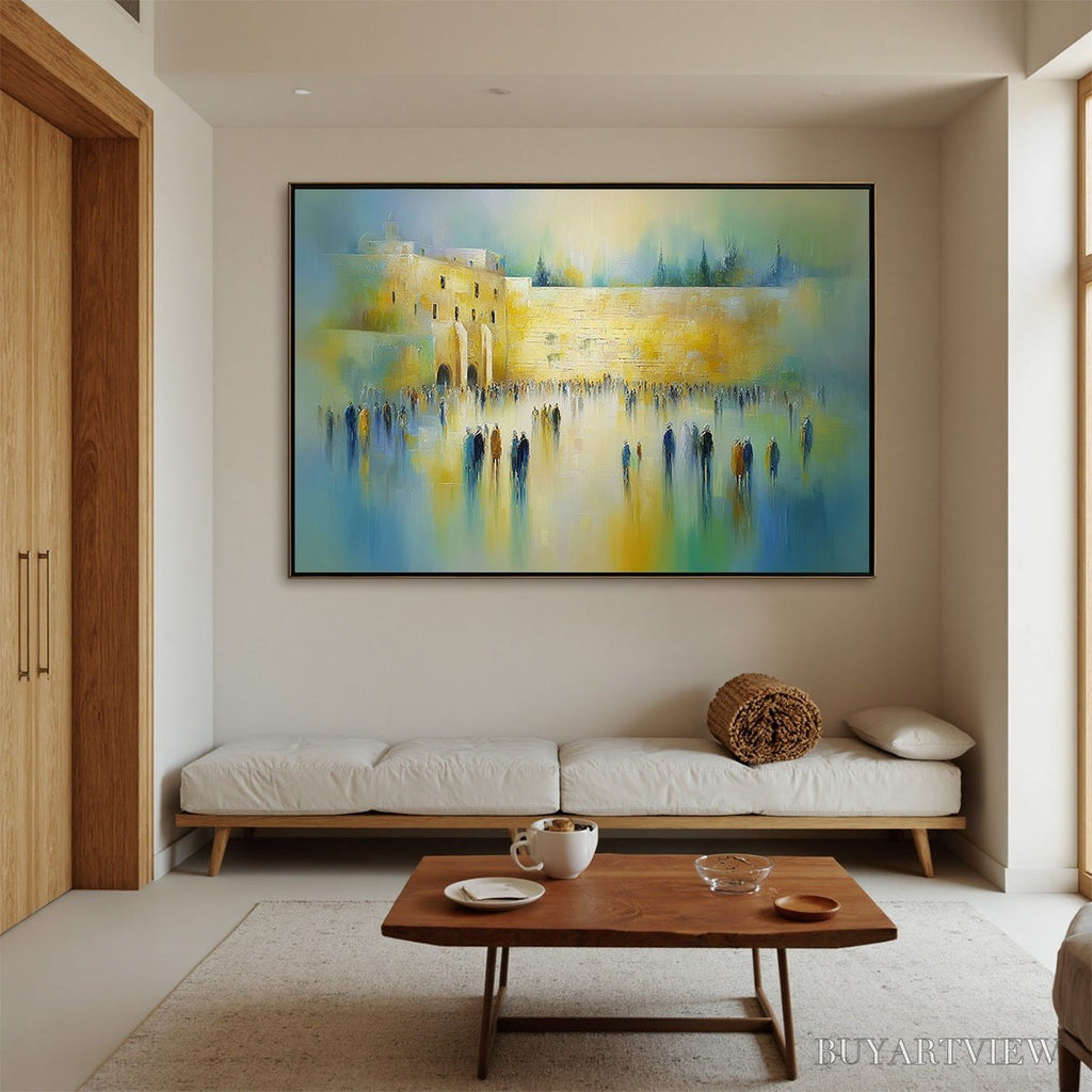 ARTOVITAS Echoes of Eternity – Large Figurative Cityscape Oil Painting of a Historic Wall - image 2
