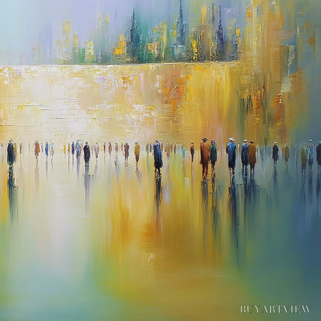 ARTOVITAS Echoes of Eternity – Large Figurative Cityscape Oil Painting of a Historic Wall - image 3