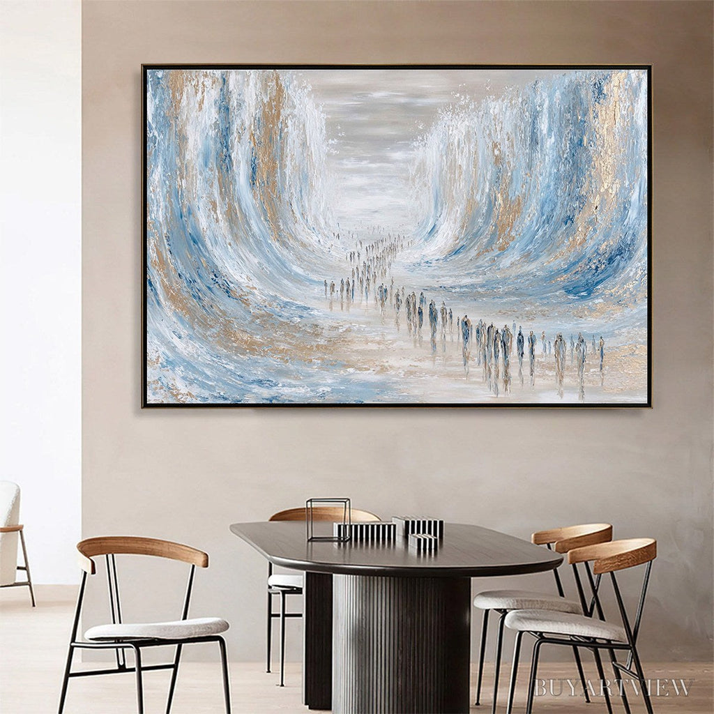 ARTOVITAS the Crossing – Large Textured Abstract Painting of a Human Journey - image 2