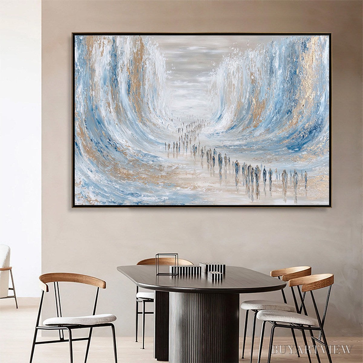 ARTOVITAS the Crossing – Large Textured Abstract Painting of a Human Journey - image 2
