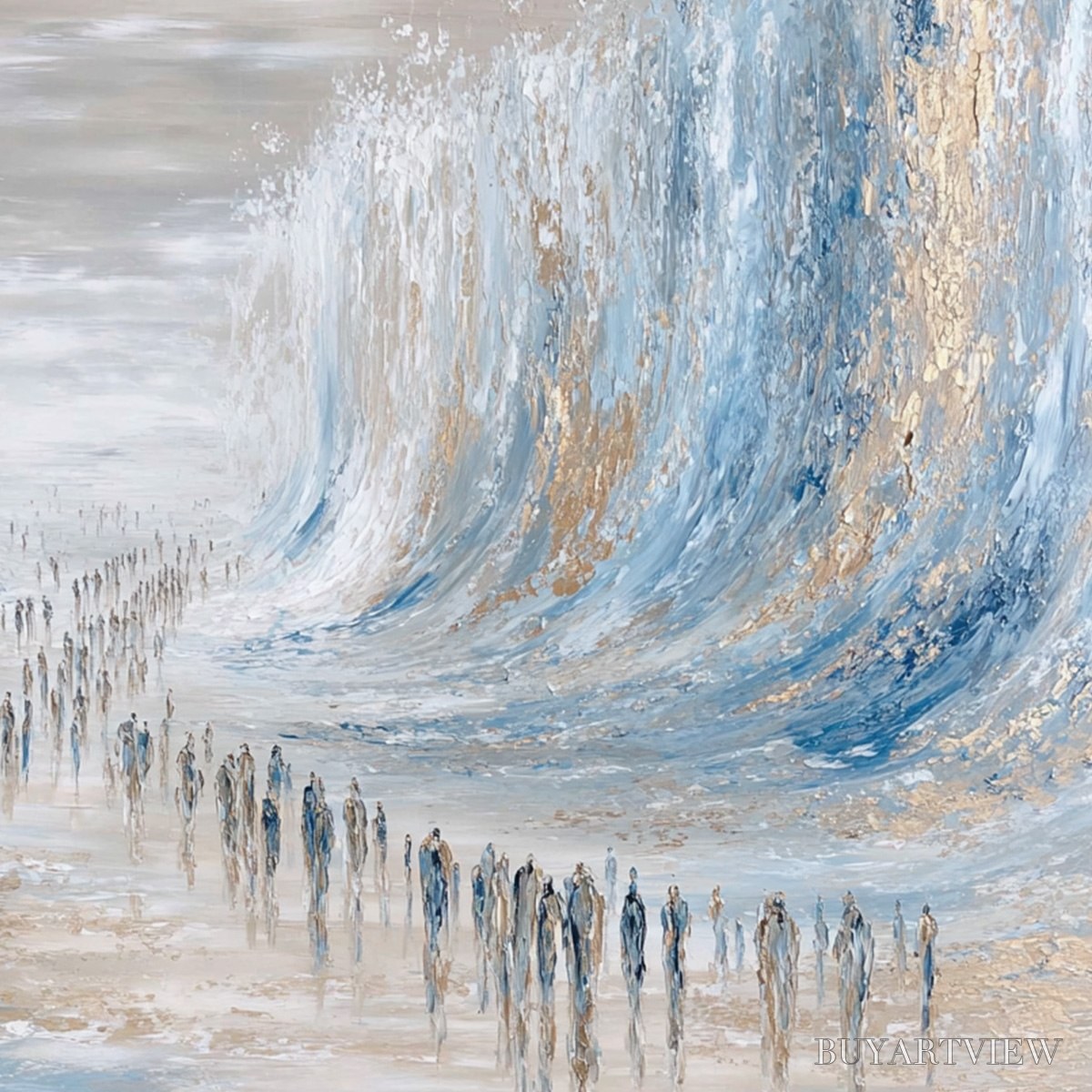 ARTOVITAS the Crossing – Large Textured Abstract Painting of a Human Journey - image 3