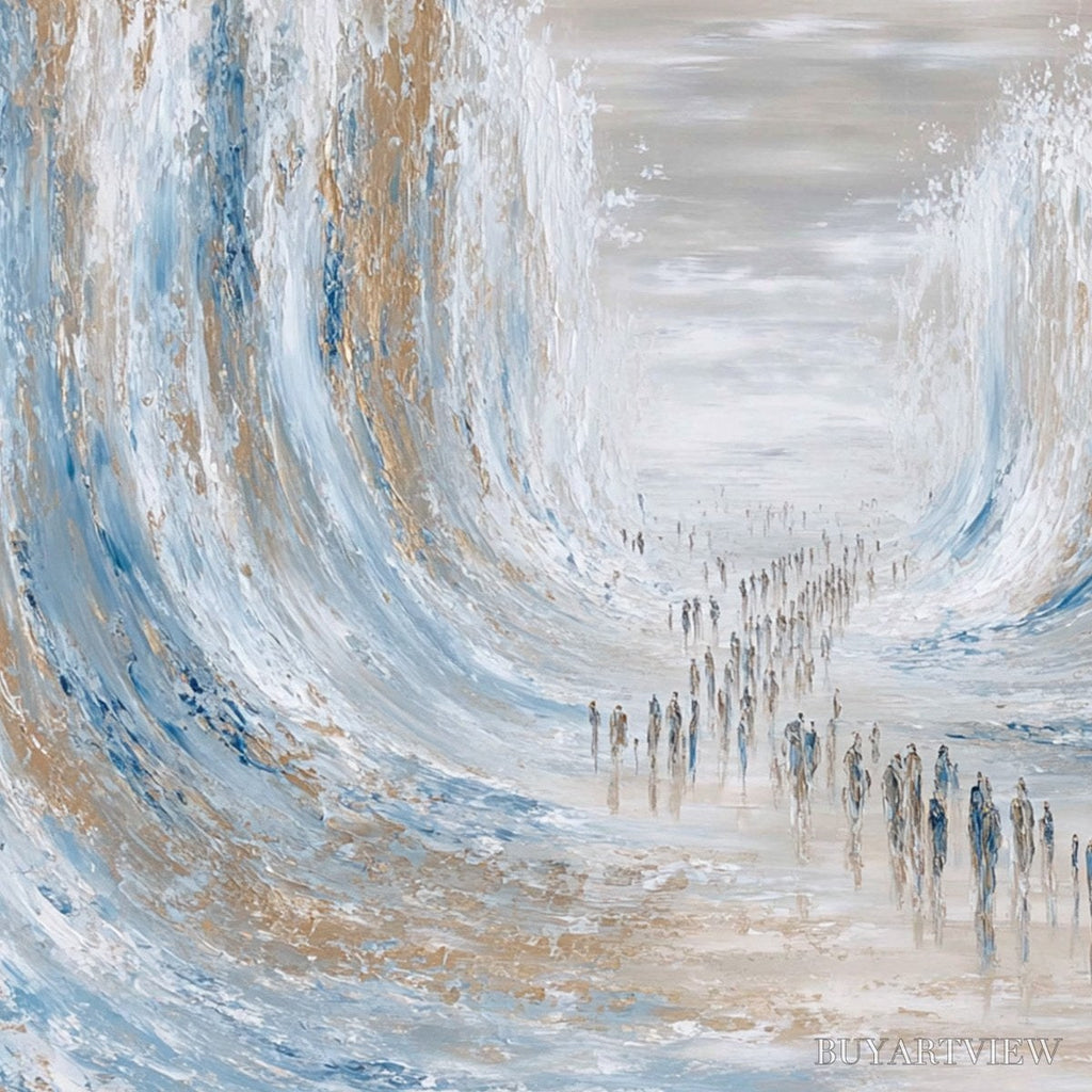 ARTOVITAS the Crossing – Large Textured Abstract Painting of a Human Journey - image 5