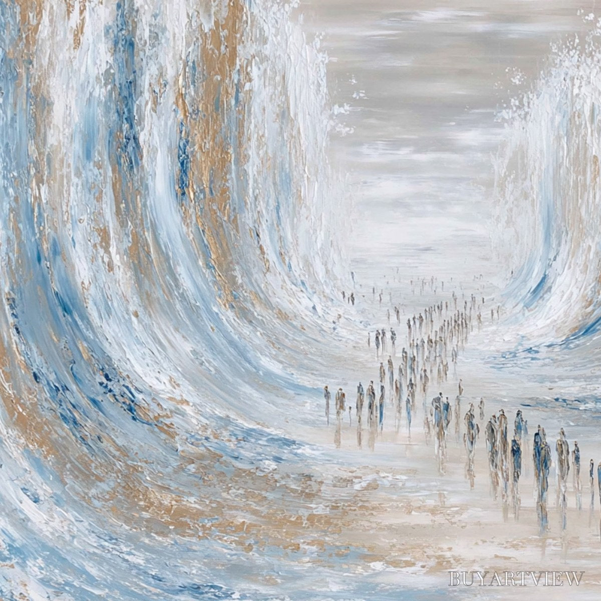 ARTOVITAS the Crossing – Large Textured Abstract Painting of a Human Journey - image 5