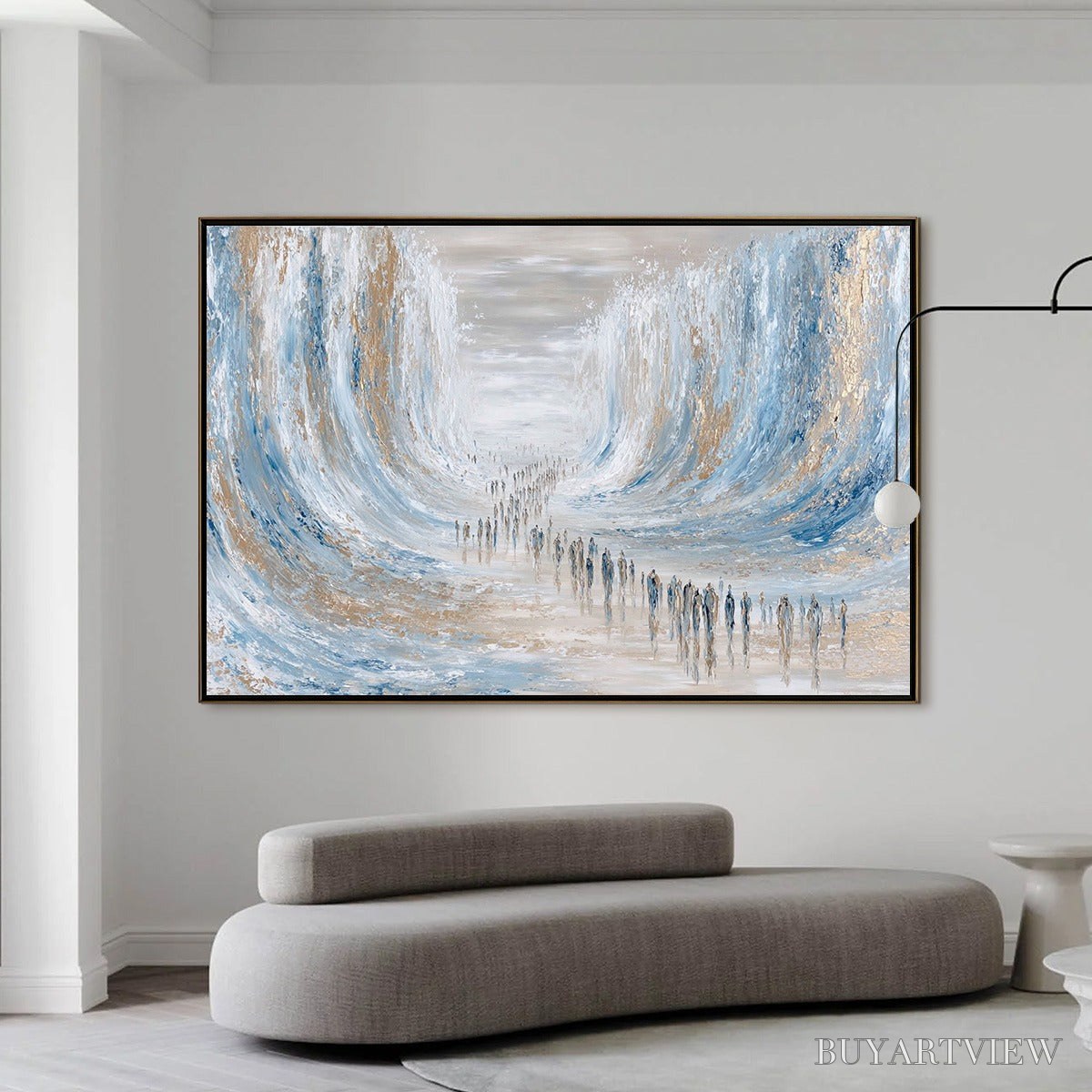 ARTOVITAS the Crossing – Large Textured Abstract Painting of a Human Journey - image 6