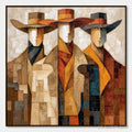 ARTOVITAS the Unison – Abstract Textured Figurative Painting of Three Men - image 1