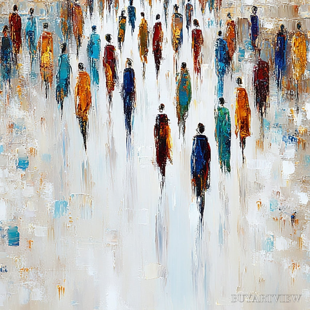 ARTOVITAS Convergence – Textured Abstract Figurative Cityscape Painting - image 5