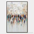 ARTOVITAS Convergence – Textured Abstract Figurative Painting of People Gathering - image 1