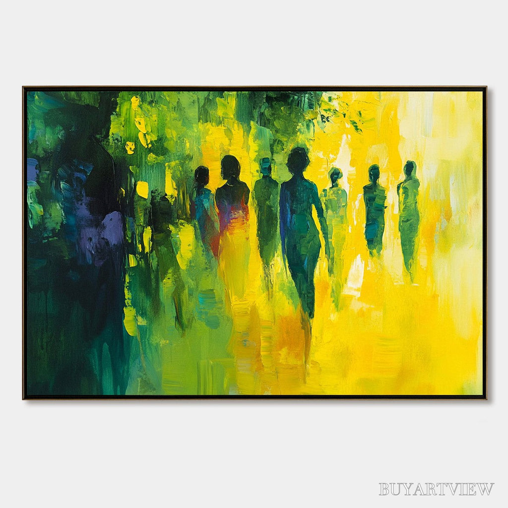 ARTOVITAS Sunlit Passage – Vibrant Abstract Figurative Oil Painting - image 1