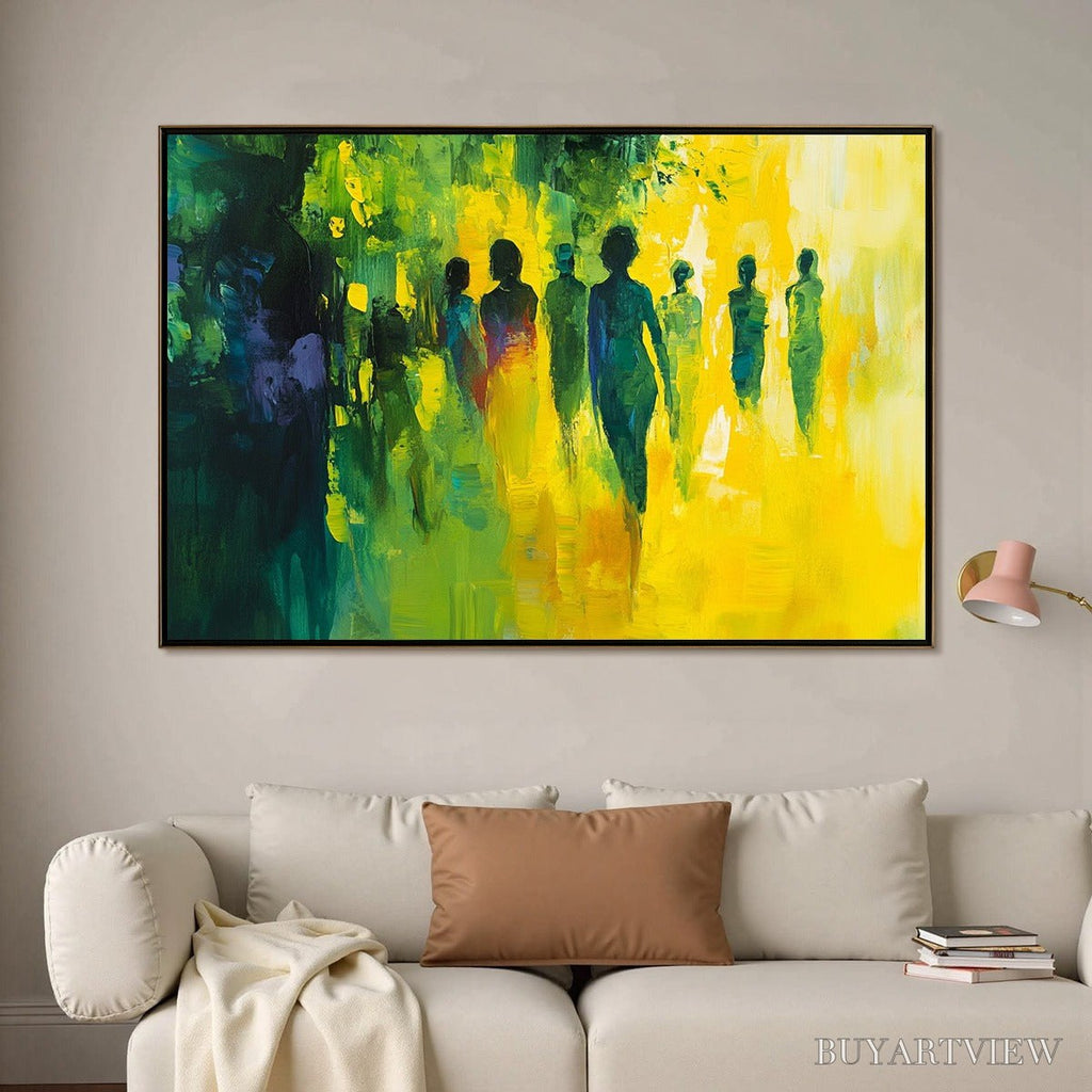 ARTOVITAS Sunlit Passage – Vibrant Abstract Figurative Oil Painting - image 2