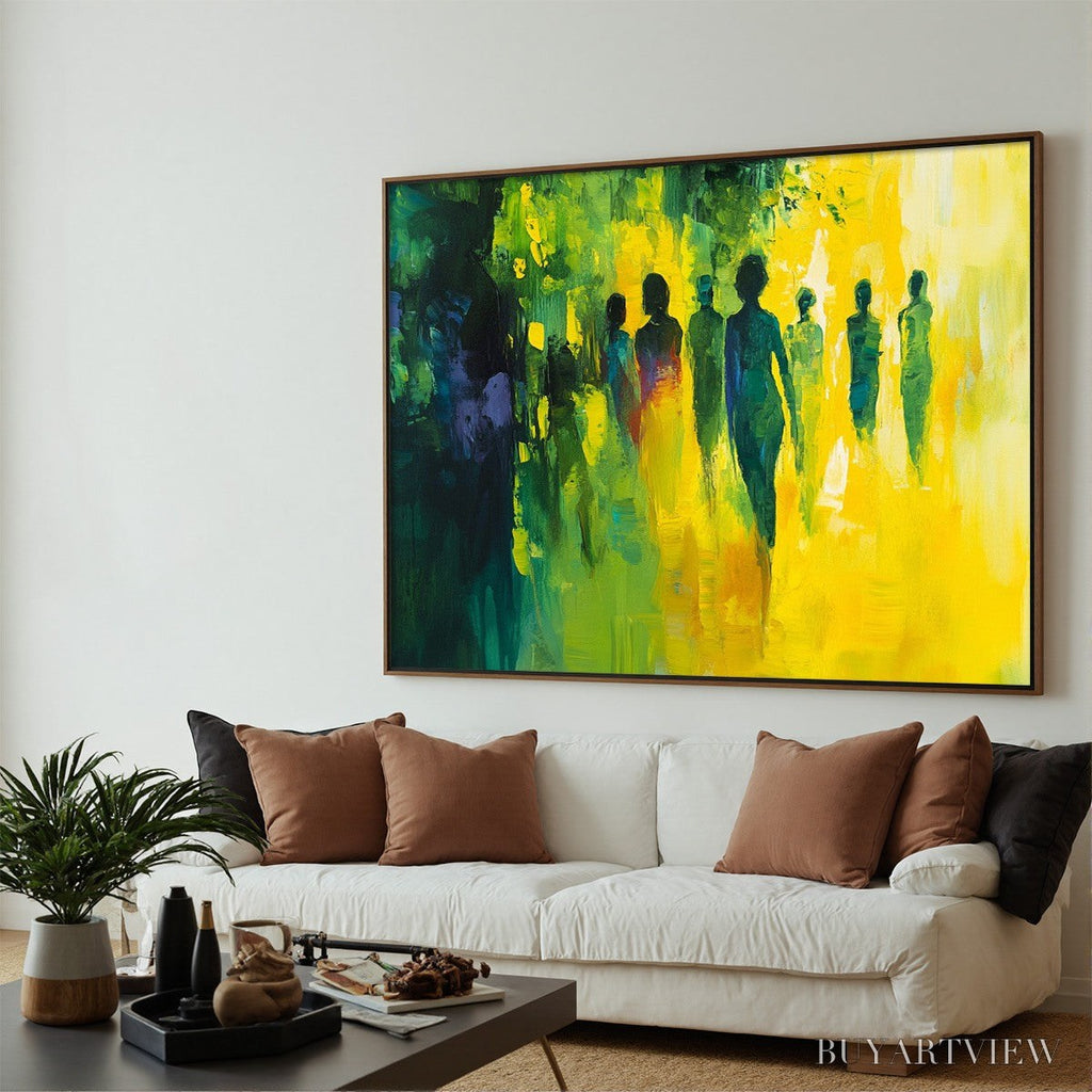 ARTOVITAS Sunlit Passage – Vibrant Abstract Figurative Oil Painting - image 3