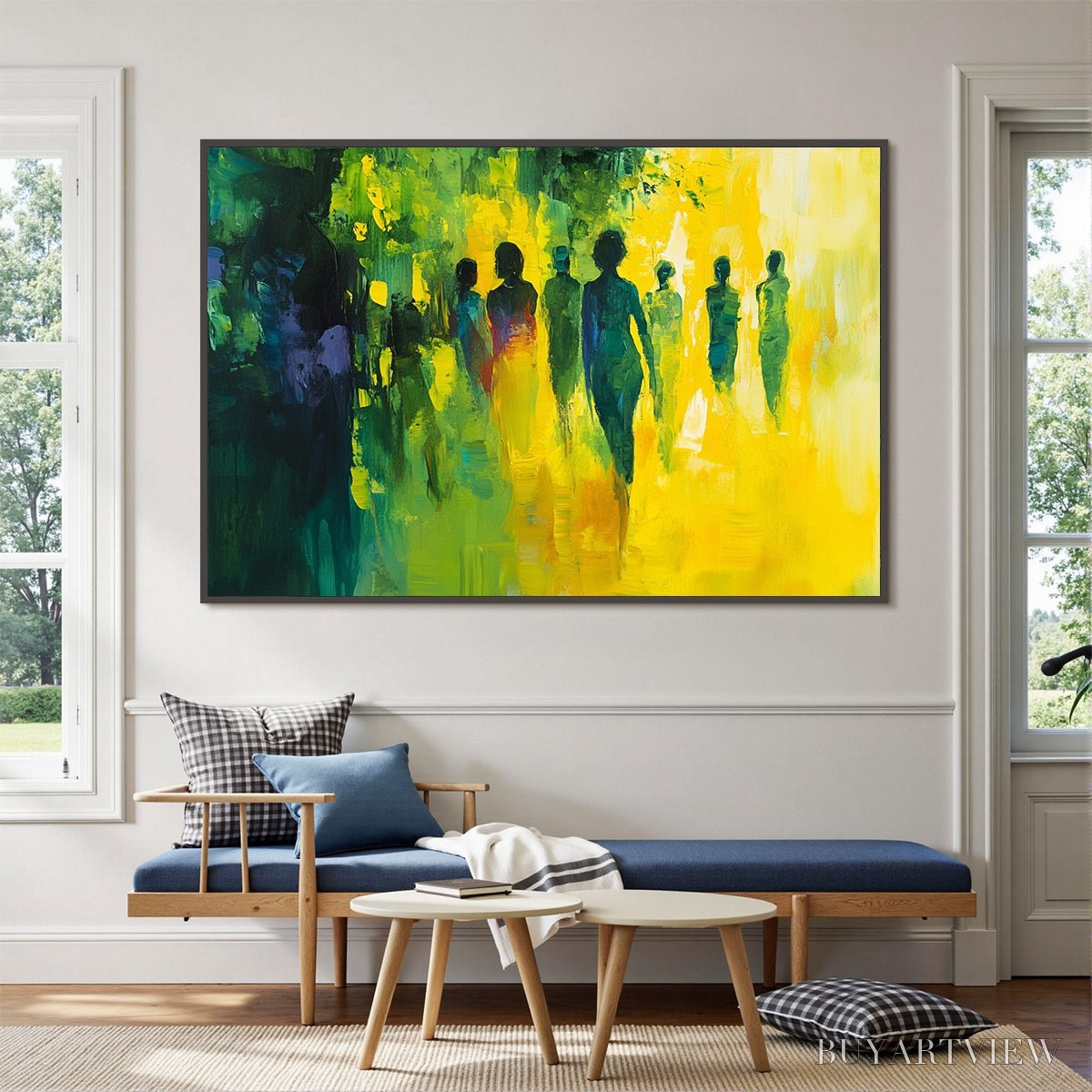 ARTOVITAS Sunlit Passage – Vibrant Abstract Figurative Oil Painting - image 4