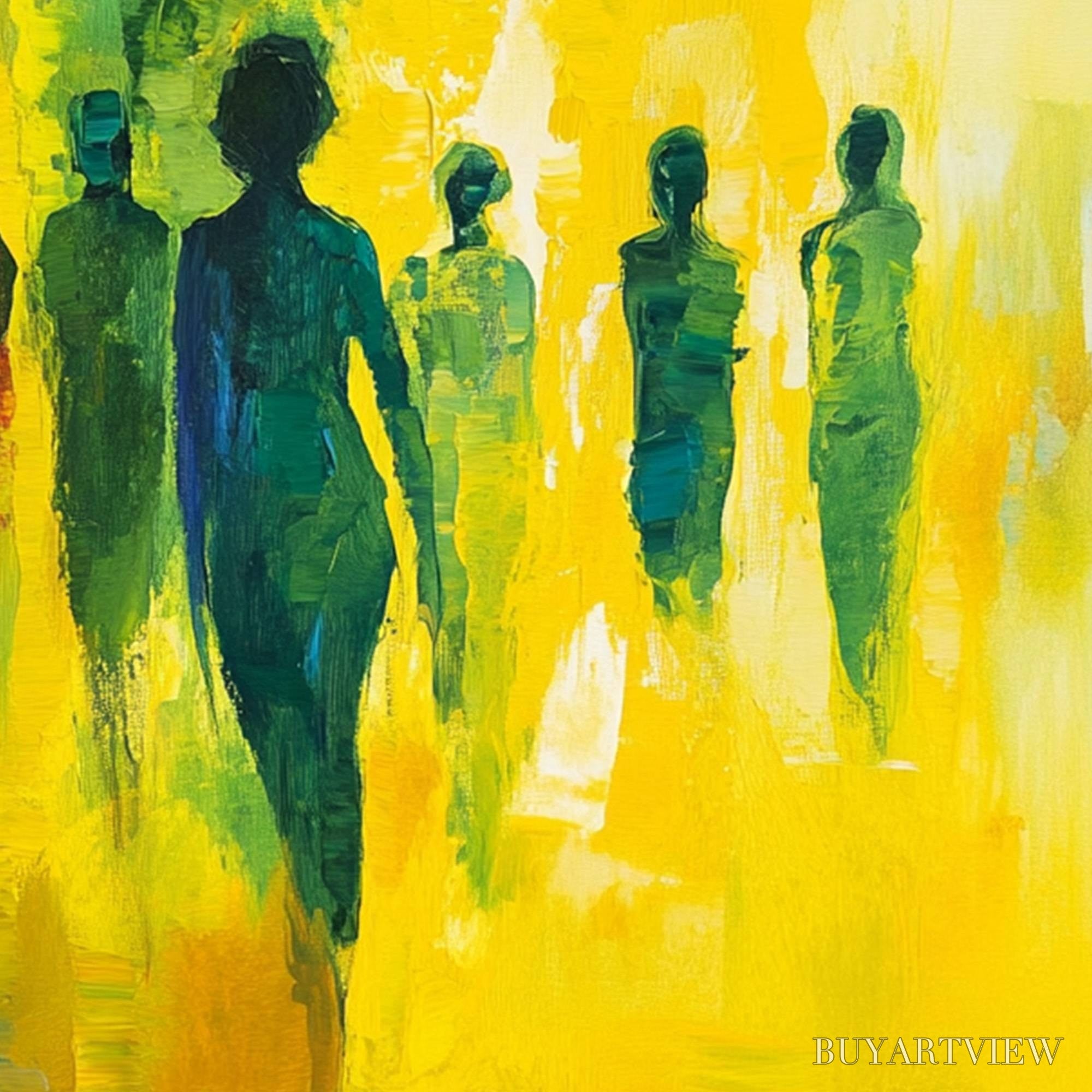 ARTOVITAS Sunlit Passage – Vibrant Abstract Figurative Oil Painting - image 5