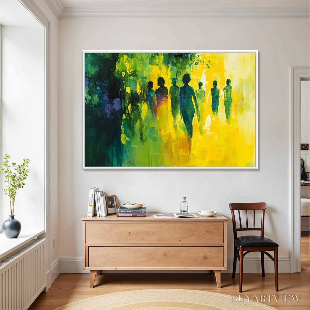 ARTOVITAS Sunlit Passage – Vibrant Abstract Figurative Oil Painting - image 6