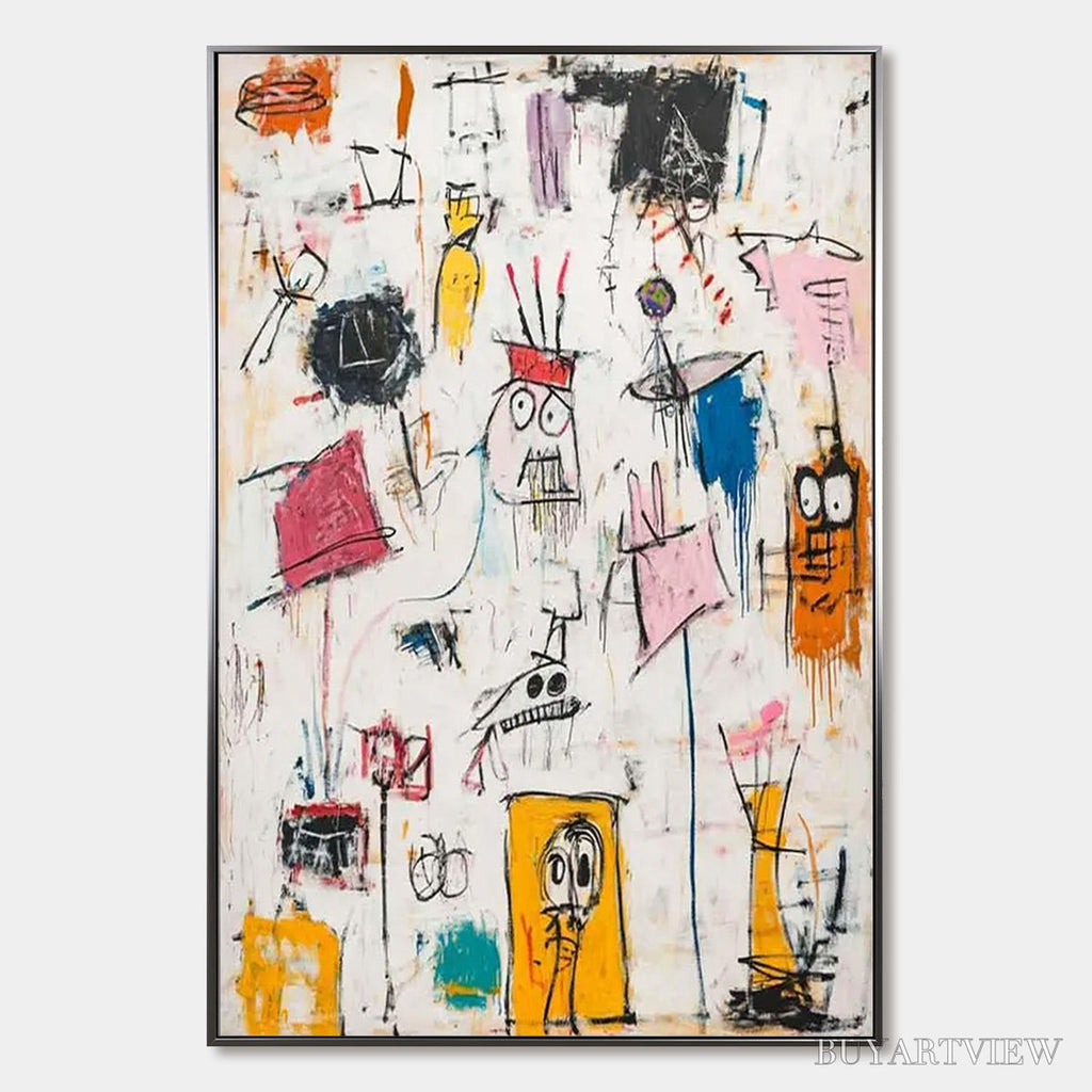 ARTOVITAS Playful Graffiti – Abstract Figurative Oil Painting - image 1