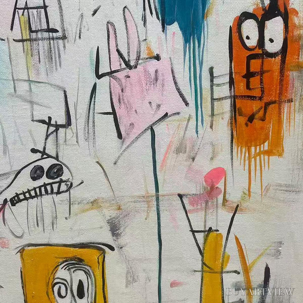 ARTOVITAS Playful Graffiti – Abstract Figurative Oil Painting - image 3