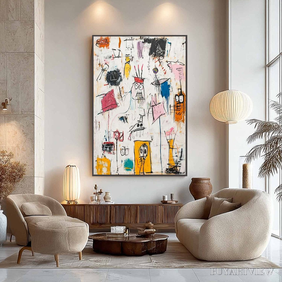 ARTOVITAS Playful Graffiti – Abstract Figurative Oil Painting - image 4