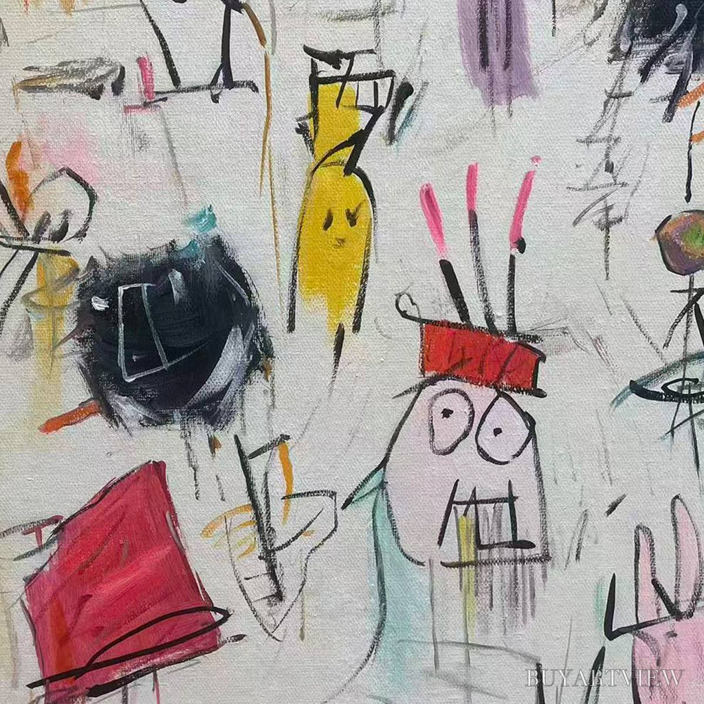 ARTOVITAS Playful Graffiti – Abstract Figurative Oil Painting - image 6