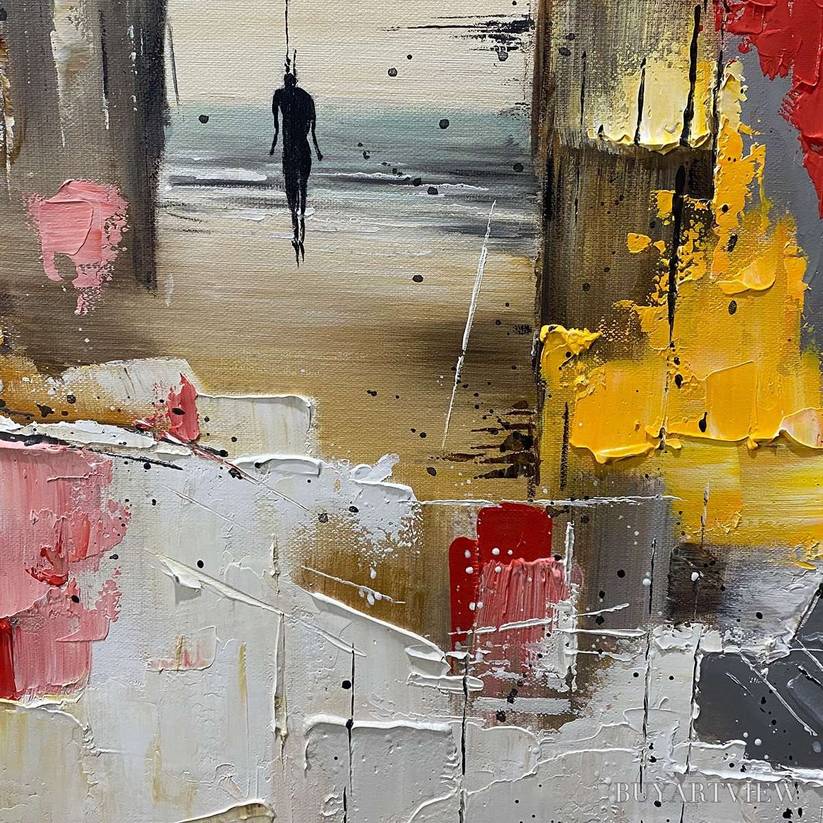 ARTOVITAS Threshold – Textured Impasto Abstract Seaside Oil Painting - image 3