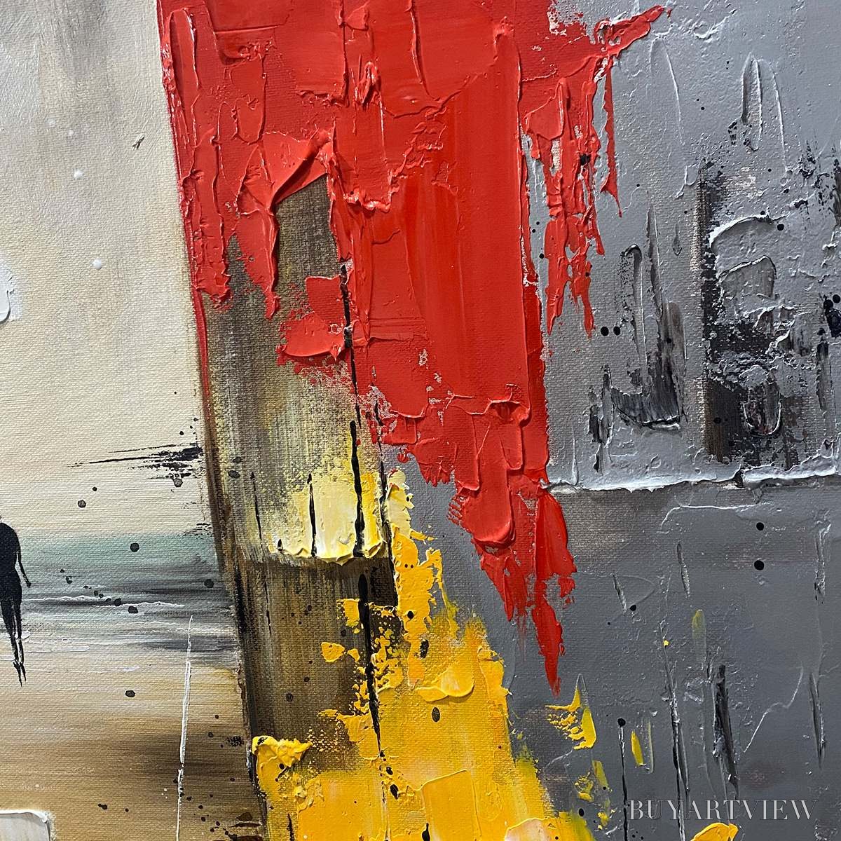 ARTOVITAS Threshold – Textured Impasto Abstract Seaside Oil Painting - image 6