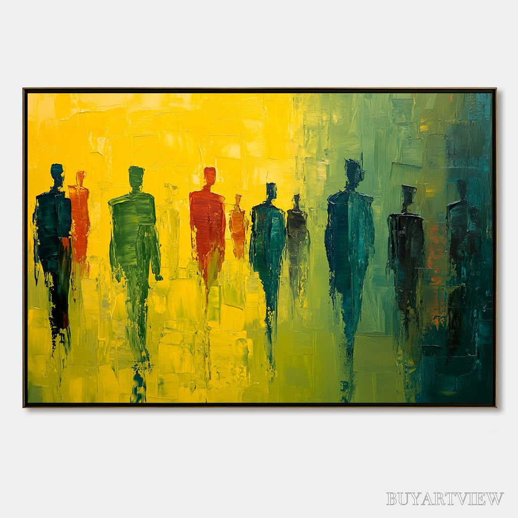 ARTOVITAS Gathering Light – Vibrant Abstract Figurative Oil Painting - image 1