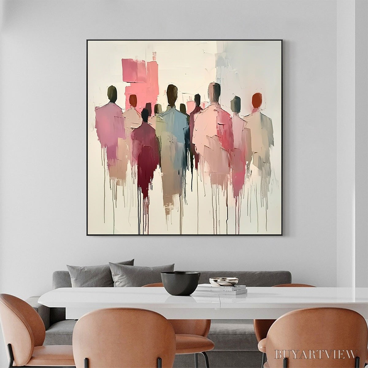 ARTOVITAS Gathering – Abstract Figurative Palette Knife Oil Painting - image 2
