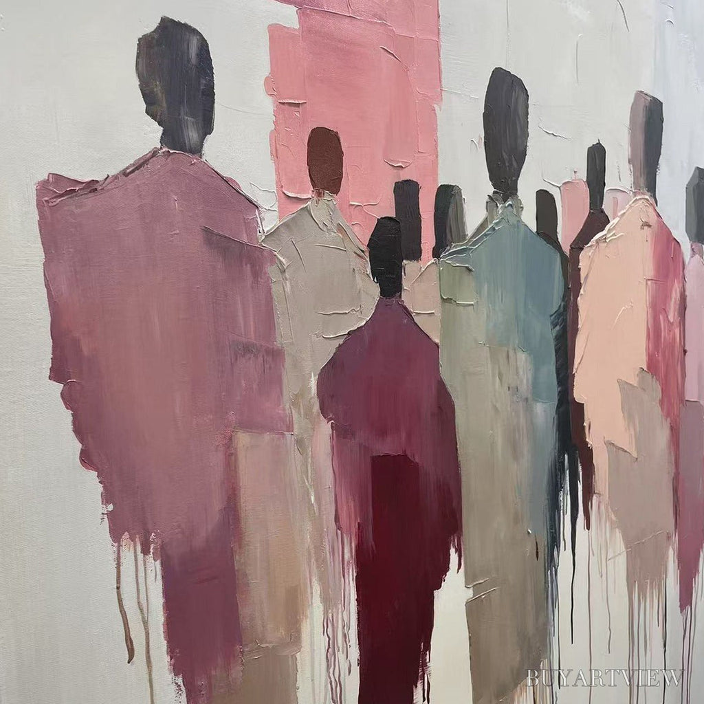 ARTOVITAS Gathering – Abstract Figurative Palette Knife Oil Painting - image 6