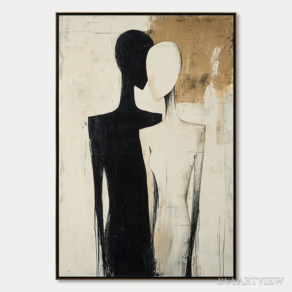ARTOVITAS Duality – Abstract Figurative Textured Oil Painting - image 1