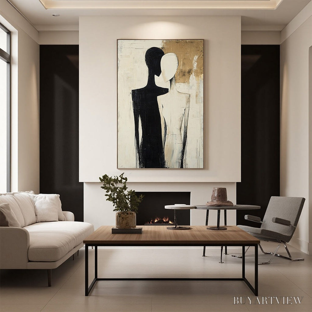 ARTOVITAS Duality – Abstract Figurative Textured Oil Painting - image 2