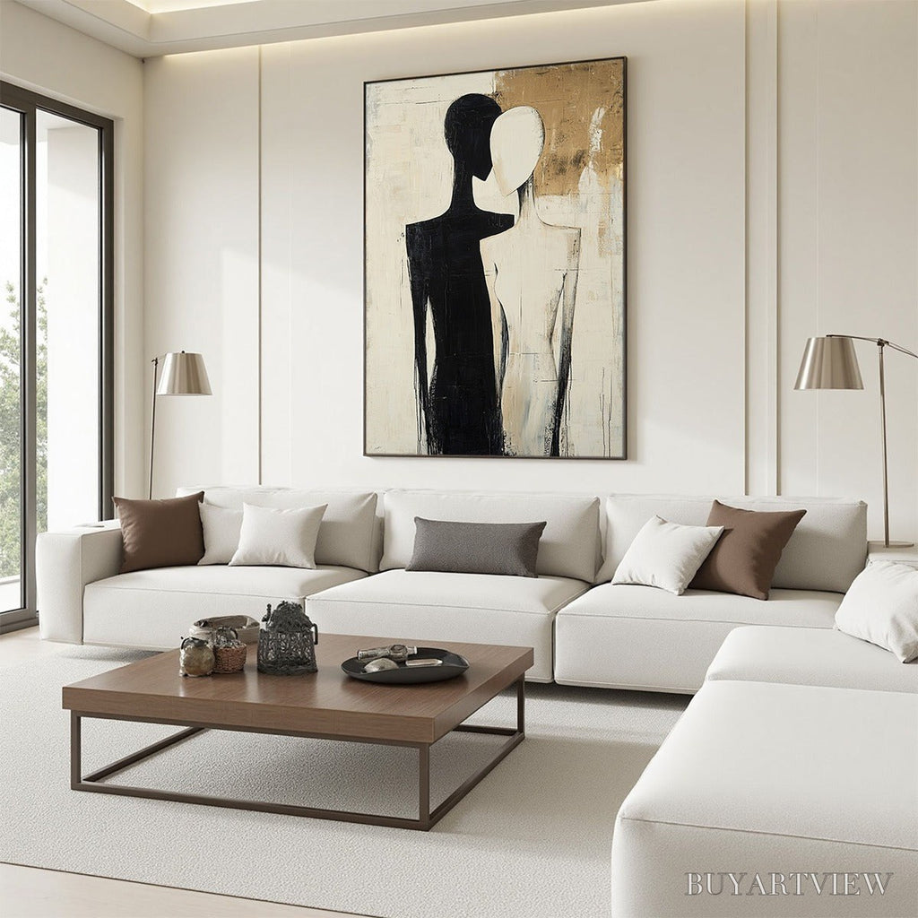 ARTOVITAS Duality – Abstract Figurative Textured Oil Painting - image 4