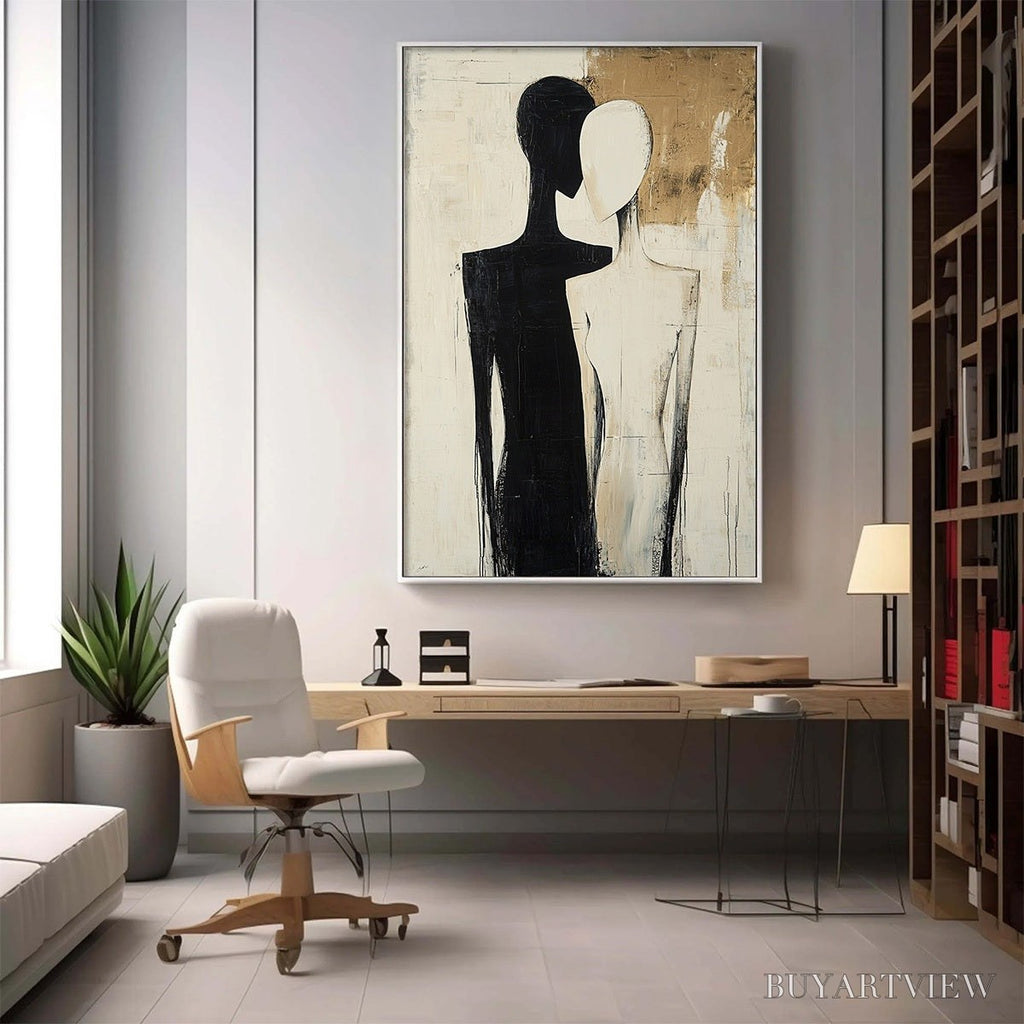 ARTOVITAS Duality – Abstract Figurative Textured Oil Painting - image 5